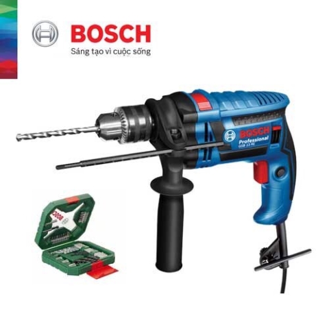 Máy khoan động lực Bosch GSB 13 RE + Bộ Xline 34 chi tiết