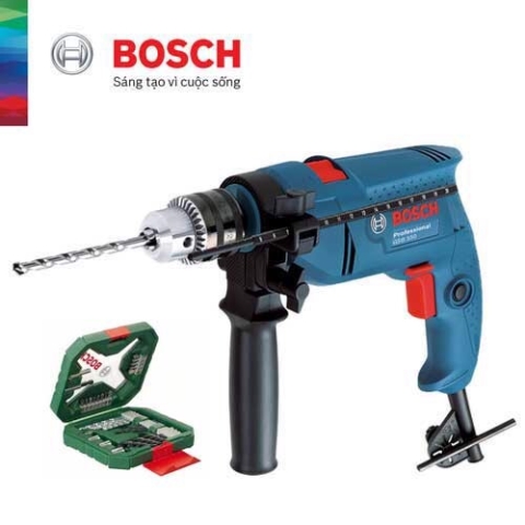 Máy khoan động lực Bosch GSB 550 + Bộ Xline 34 chi tiết